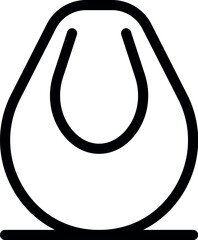 Poster - Simple black and white line art depicting an avocado cut in half