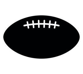 Wall Mural - American football Rugby ball - black and white vector silhouette symbol illustration, white background
