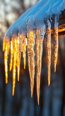 Poster - Frozen Cascade, Icicles