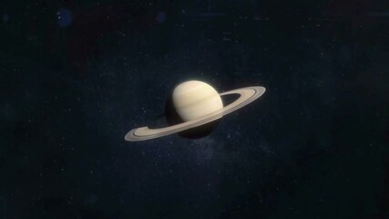 Wall Mural - this captivating video of saturn, featuring its stunning rings against a backdrop of twinkling stars