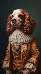 Canvas Print - Portrait spaniel animal art.