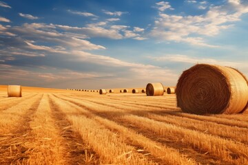 Canvas Print - Harvest field agriculture outdoors.