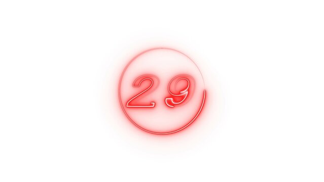 Neon countdown timer number illustration.