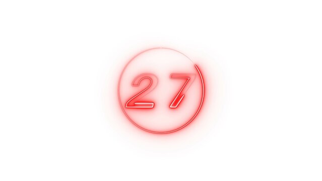 Neon countdown timer number illustration.