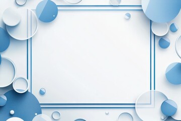 Poster - Modern geometric abstract background with white rectangular space and blue square designs