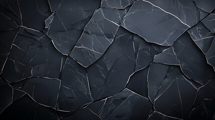 Poster - Textured black stone background with a modern and elegant appearance, ideal for art, design, and construction projects.