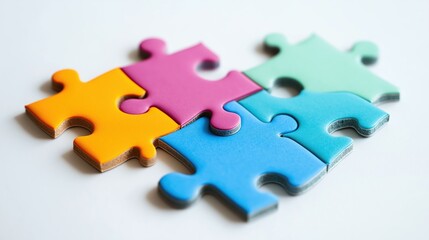 Colorful Puzzle Pieces Arrangement