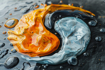 Created with generative AI technology image of two natural elements fire and water