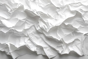 Wall Mural - Crumpled white paper with textured folds and creases in an abstract arrangement Generative AI