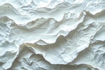 Wall Mural - crumpled white paper with textured folds and creases in an abstract arrangement generative ai