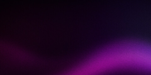 Wall Mural - Grainy noise texture background, dảkpurple abstract vibrant glowing color gradient shape on black backdrop