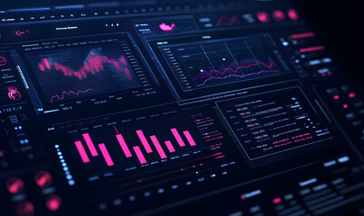 Futuristic Stock Market Chart with Glowing Data or Dynamic Financial Timeline for graphic background