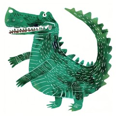 Poster - Cute alligator illustration animal dinosaur reptile.