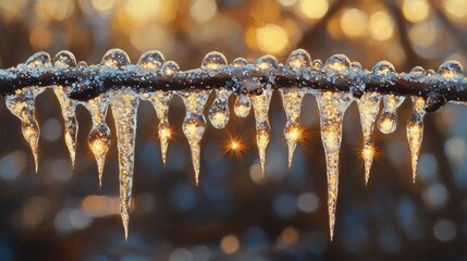 Canvas Print - Frosty Beads, Icicles