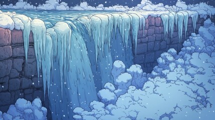 Wall Mural - Winter's Edge, Icicles