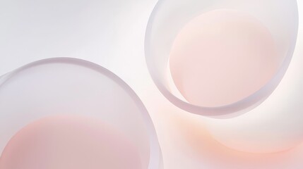 Poster - pastel pink circles interlock on a gradient background, creating a calm and serene design