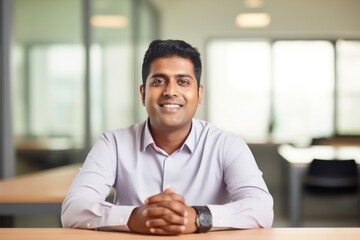 Poster - Young Indian businessman sitting office adult.