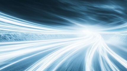 Poster - Light trails are illuminating a dark tunnel, creating a feeling of hope and possibility as it leads to a bright light at the end