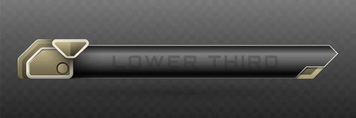 Wall Mural - Lower Third Banner in Metallic Black, Silver and Sand Color Theme for Video Broadcast Presentation Titles