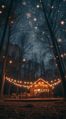 Wall Mural - Starry Night, Christmas lights