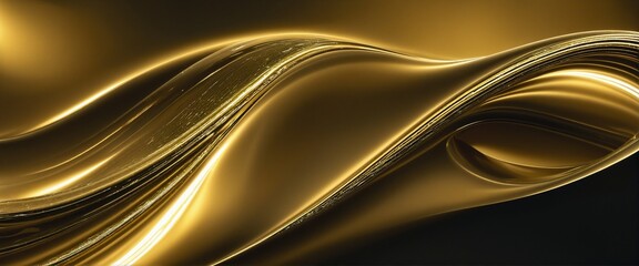 Poster - Abstract Metallic Waves: A Futuristic Visual Design