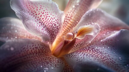 Poster - Delicate Blossom with Dew on Petals