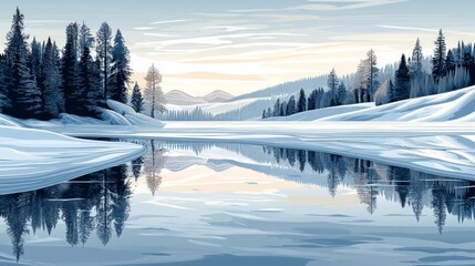 Canvas Print - Frozen Mirror, Frozen lakes