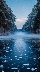 Poster - Icy Wilderness, Frozen lakes