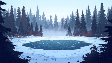 Wall Mural - Icy Wilderness, Frozen lakes