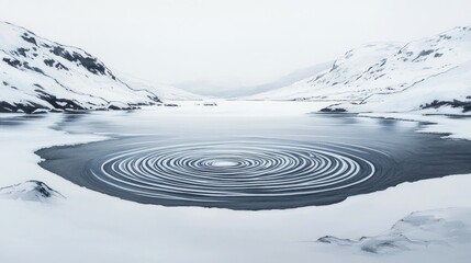 Wall Mural - Icy Serenity, Frozen lakes