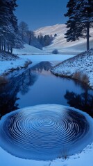 Wall Mural - Icy Serenity, Frozen lakes