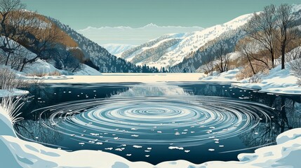 Poster - Icy Serenity, Frozen lakes