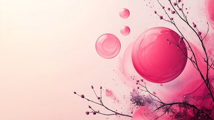 Poster - Simple International Women's Day banner abstract geometric patterns in shades of pink Clean background with generous blank space for text and messaging