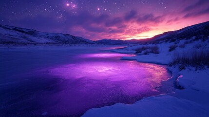 Poster - Twilight Freeze, Frozen lakes