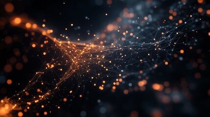 Poster - Abstract Technology Background with Glowing Particles