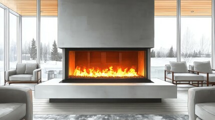 Sticker - Fireside Comfort, Cozy fireplaces