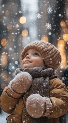 Wall Mural - Bundled Up, Mittens and scarves