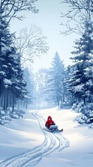 Canvas Print - First Tracks, Sledding