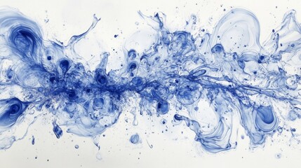Aufkleber - Abstract Blue Fluid Motion in Artistic Design