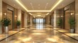 © A4719 - Modern Hotel Lobby Interior Design with Marble Floor and Glass Doors