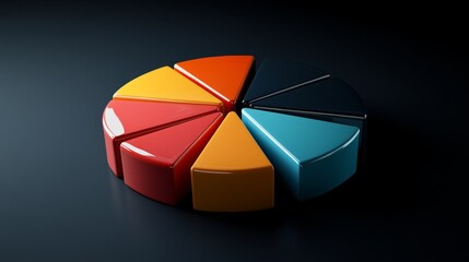 Poster - colorful pie chart segments on dark surface