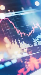Poster - Abstract financial chart with glowing data bars and a graph curve.