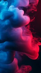 Aufkleber - Abstract smoke clouds in red and blue on dark background