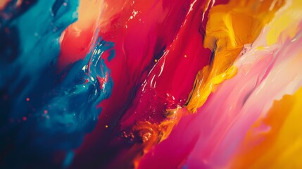 Poster - Vibrant Abstract Colorful Paint Swirls
