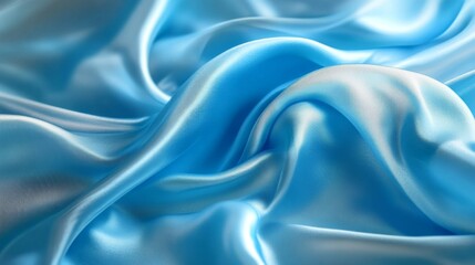 Poster - Smooth Blue Silk Fabric Texture for Backgrounds