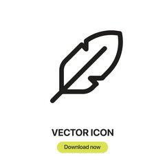 Fototapete - Feather icon vector. Linear-style sign for mobile concept and web design. Feather symbol illustration. Pixel vector graphics - Vector.