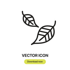Poster - falling leaves icon vector. linear-style sign for mobile concept and web design. falling leaves symb