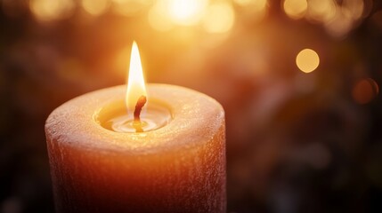 Aufkleber - Warm Candle Glow in Soft Evening Light