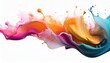 © Marko - neon mixed multi colour colourful cream liquid paint ink splash swirl wave on white background