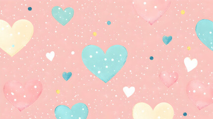 seamless pattern with pink hearts